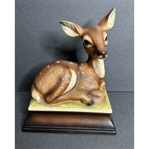 Vintage M Takai Deer Lying On Grass Figurine H124A78 Signed Fawn Japan **Read